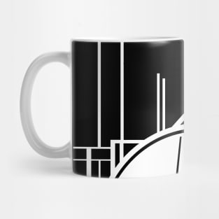 Abstract Geometric sporty white parallel lines pattern Mug